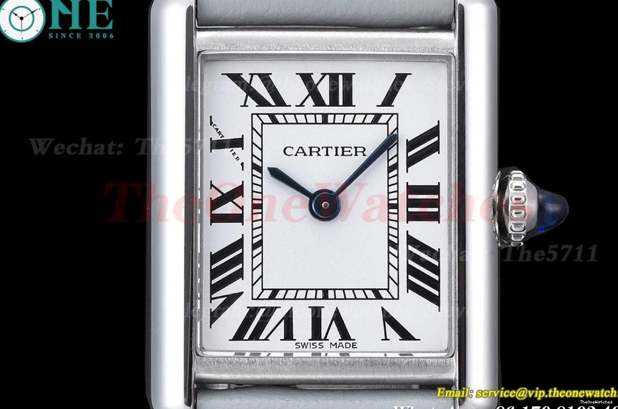 Small Leather Quartz Must On SS Grey Strap White K11F Tank LE dial 0206